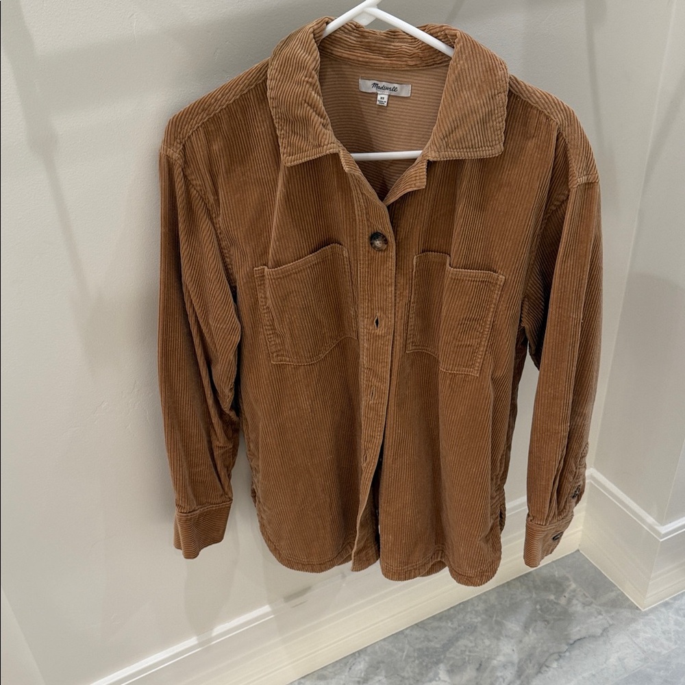 Madewell Corduroy Button-Front Jacket in Caramel